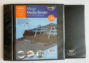 Find It Mega Media Binder Movie Game CD Storage Solid Rings Hold 224 - 1Solardeals