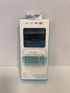 Hype 3.5mm Hands Free In-Car FM Transmitter 4-Preset Channels Manual Scrolling iPhone Android Smartphones Tablets 3.5mm Devices - 1Solardeals