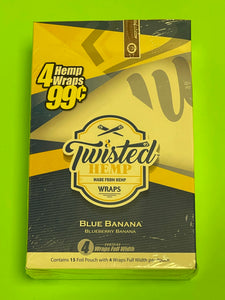 FREE GIFTS🎁Blueberry🫐Banana🍌60 High Quality Twisted Hemp Wraps 15 Packs 4 Per Pack Full📦🌿