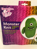 Expressions Monster Knit Craft Kit Green Yarn Eyelashes Hair Bow Included Bright Colorful Monster - 1Solardeals