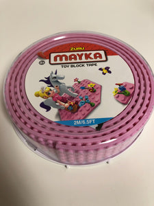 Zuru Mayka Toy Block Double Tape 2M/6.5FT Light Pink Cut Shape Stick Build Building Blocks Create - 1Solardeals