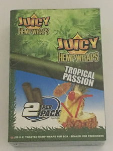 FREE GIFTS🎁IF U BUY Juicy Hemp Wraps Tropical🏝Passion High Jay 25 pks No🚫Tobacco Full📦 - 1Solardeals