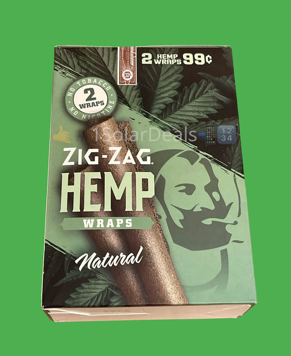 FREE GIFTS🎁Zig Zag Hemp Wraps Natural 50 High Quality Natural Hemp Wraps 25 pks No🚫Tobacco Full📦