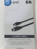 Onn S-Video Cable 6ft CRT TV DVD/VHS Players Classic Gaming Systems Equipment Devices - 1Solardeals