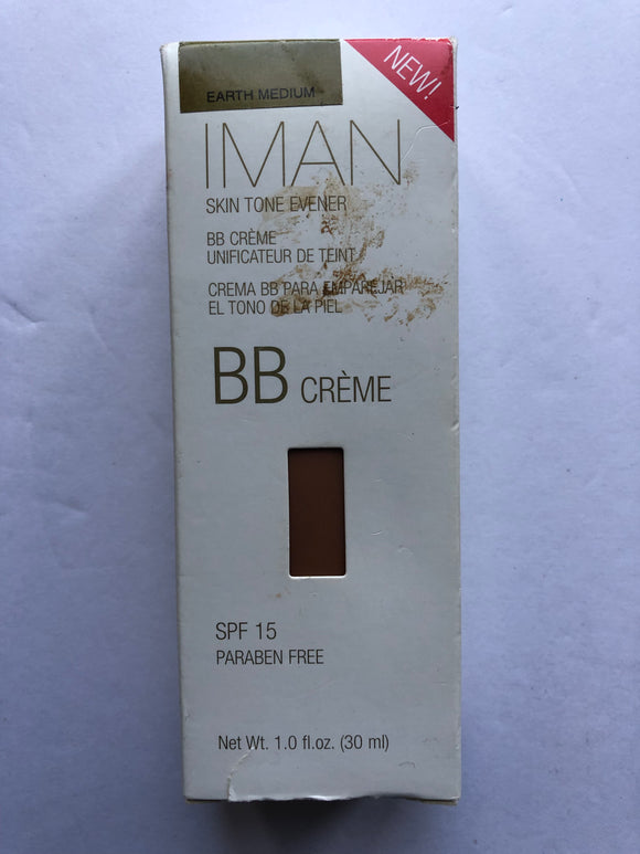 Iman Skin Tone Evener BB Creme Earth Medium SPF 15 Paraben Free Makeup - 1Solardeals