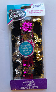 CraZArt Shimmer n’ Sparkle 2 In 1 Super Color Flipping Fun Slap It Swish It Fashion 3 Magic Sequin Bracelets For Girls - 1Solardeals