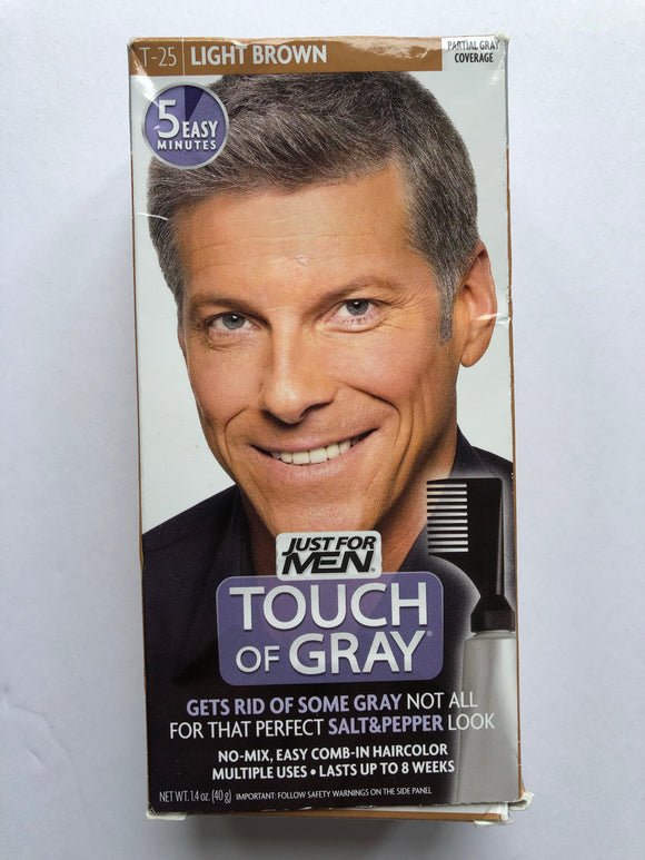 Just For Men Touch Of Gray T-25 Light Brown No Mix Easy Comb-In Hair Color Salt & Pepper Look - 1Solardeals